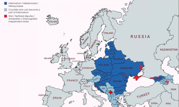 Междуморье - польская сверхжержава,  с Варшавой в центре, подчинив себе Белоруссию, Украину и расположенные к югу страны государства